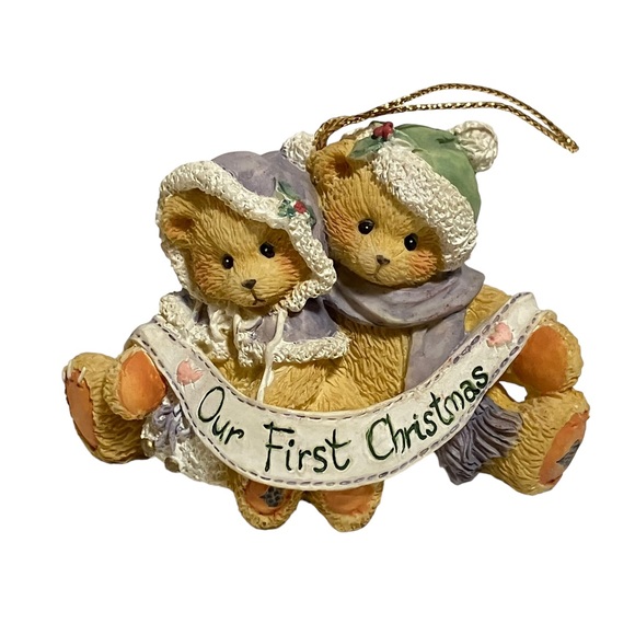 Cherished Teddies Our First Christmas Bear Ornament Priscilla Hillman Enesco - Picture 1 of 5
